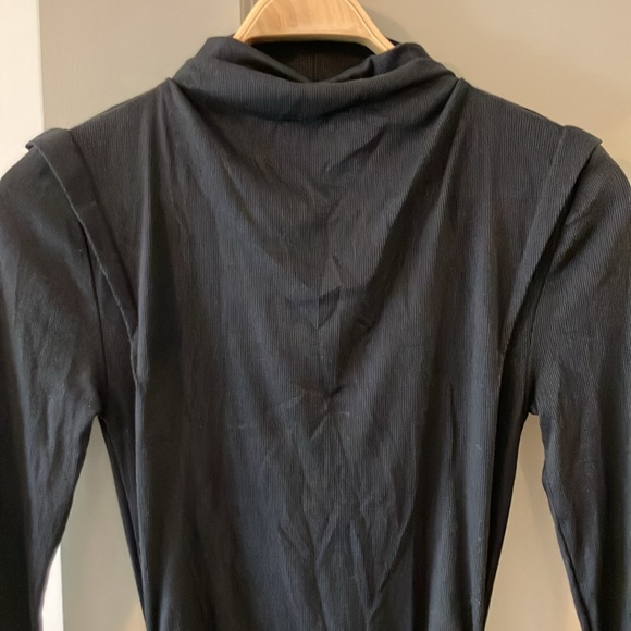 NWOT Michael Stars Black Ribbed Knit Body-Conscious Dress Sz S - Picture 2 of 6